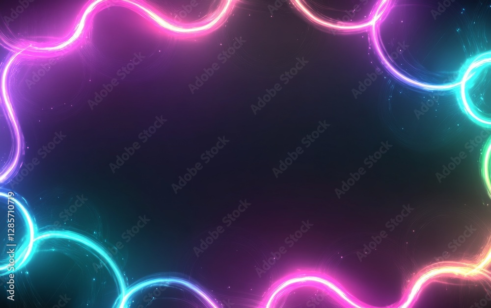 Fototapeta premium Abstract neon frame graphic design
