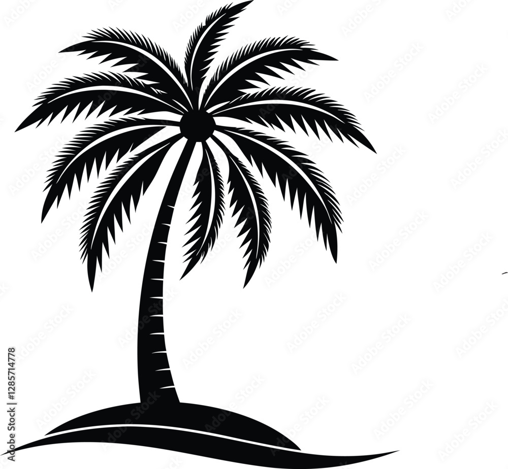 Fototapeta premium Palm Tree Silhouette, Vector Design