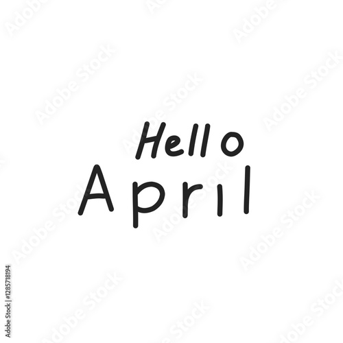 hand drawn hello april lettering
