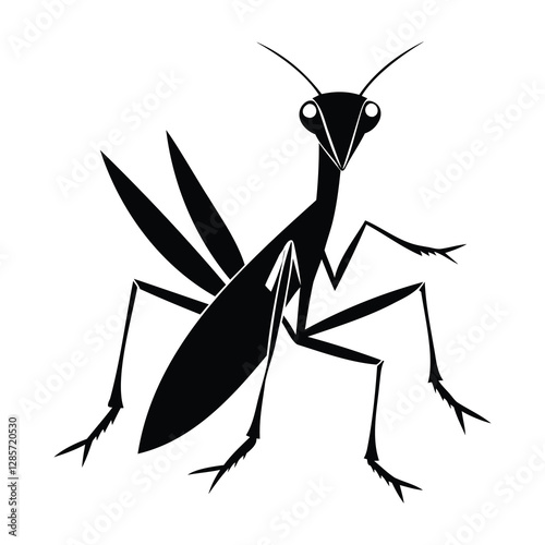praying mantis insects icon of silhouette vector illustration