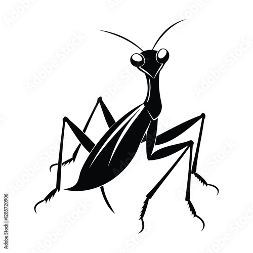 praying mantis insects icon of silhouette vector illustration