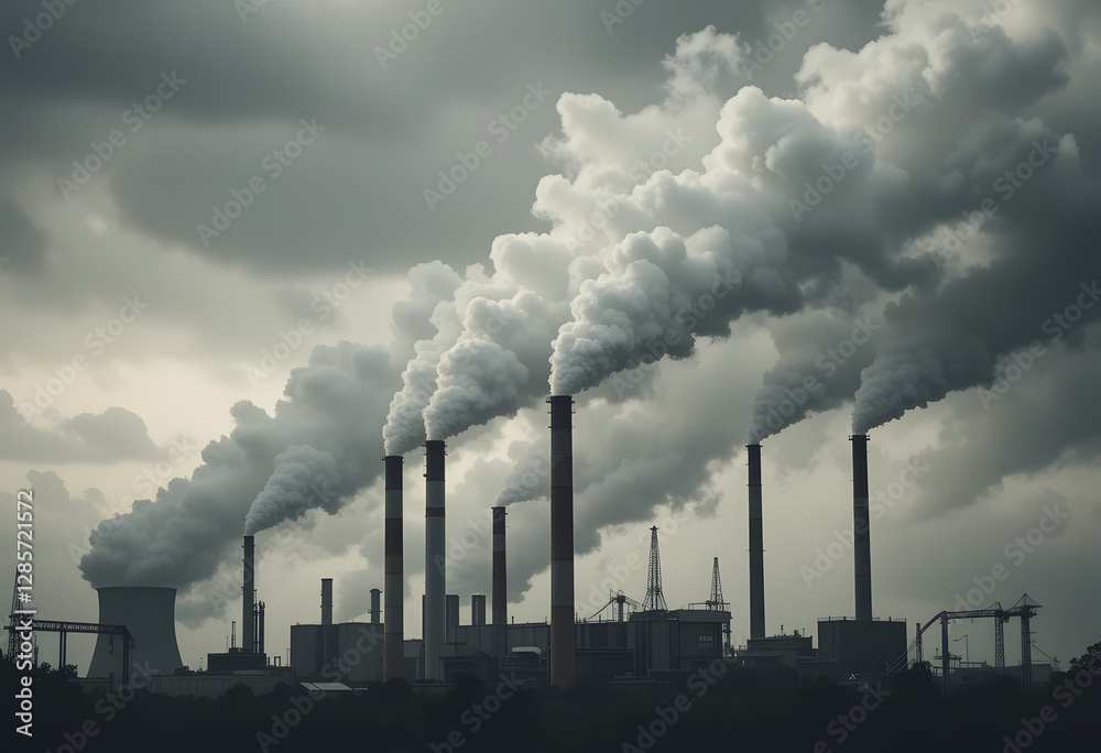Harmful emissions into the atmosphere causing global warming. Harmful emissions into the atmosphere causing global warming.