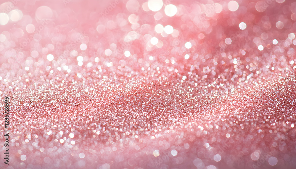 Sparkling Rose Gold Glitter Background with Bokeh for Festive Designs Sparkling Rose Gold Glitter Background with Bokeh for Festive Designs
