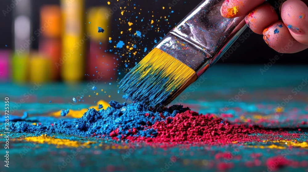 Fototapeta premium Colorful Abstract Brush Strokes Splatter Background