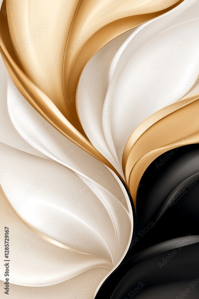 Fototapeta premium A black and white and gold abstract background