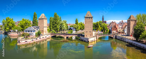 Strasbourg Barrage Vauban scenic towers and river architecture view