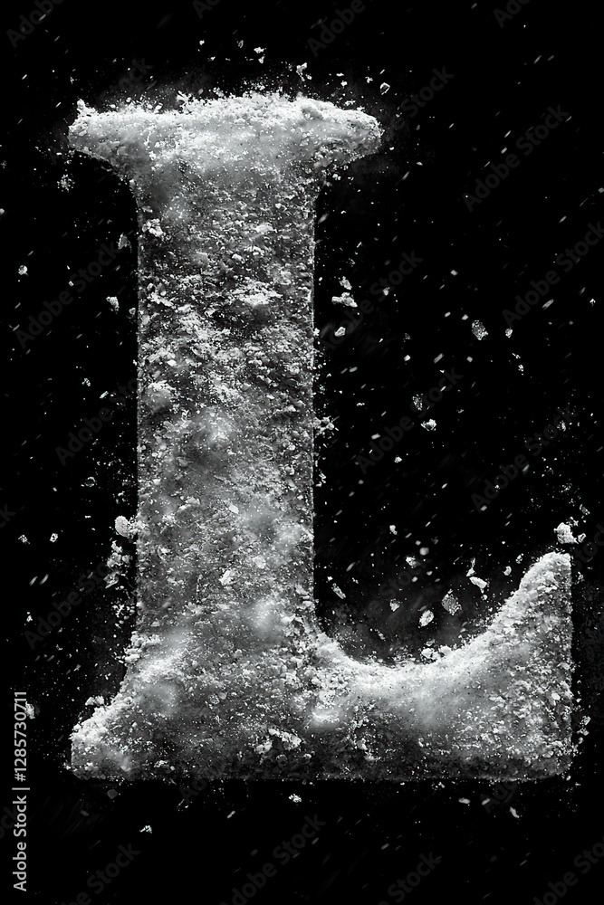 Obraz premium frozen, font, numbers, cinematic, unique, icy, frost, snow, cold, ice, winter, glacial, frosty, snowflake, frozen typography, crystal, holiday, Christmas, dramatic, bold, shiny, reflective, artistic, 