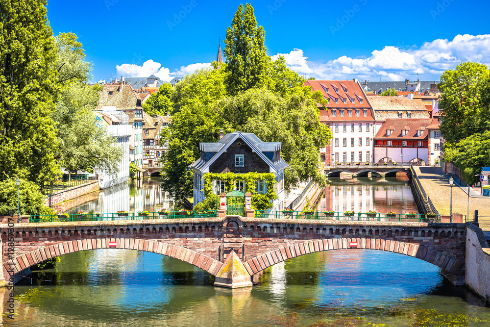 Strasbourg Barrage Vauban scenic canals and bridges view