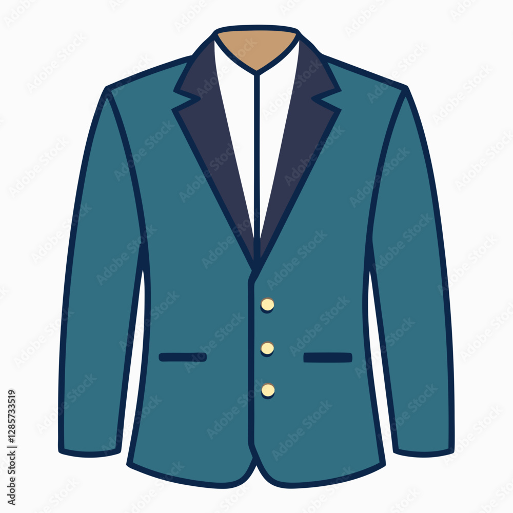 Minimal Blazer Vector Illustration on White Background Minimal Blazer Vector Illustration on White Background