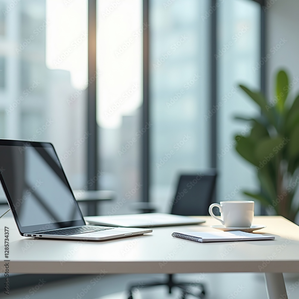 Fototapeta premium office desk with laptop
