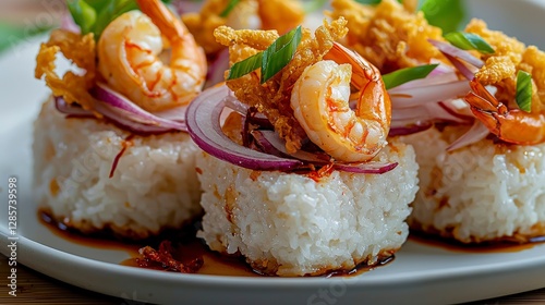 Delicate vietnamese bnh bo with prawns vietnam food photography closeup gourmet cuisine photo