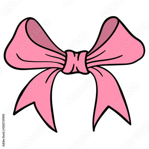 fish tail bow or hair fabric dovetail bow looks adorable filled outline style