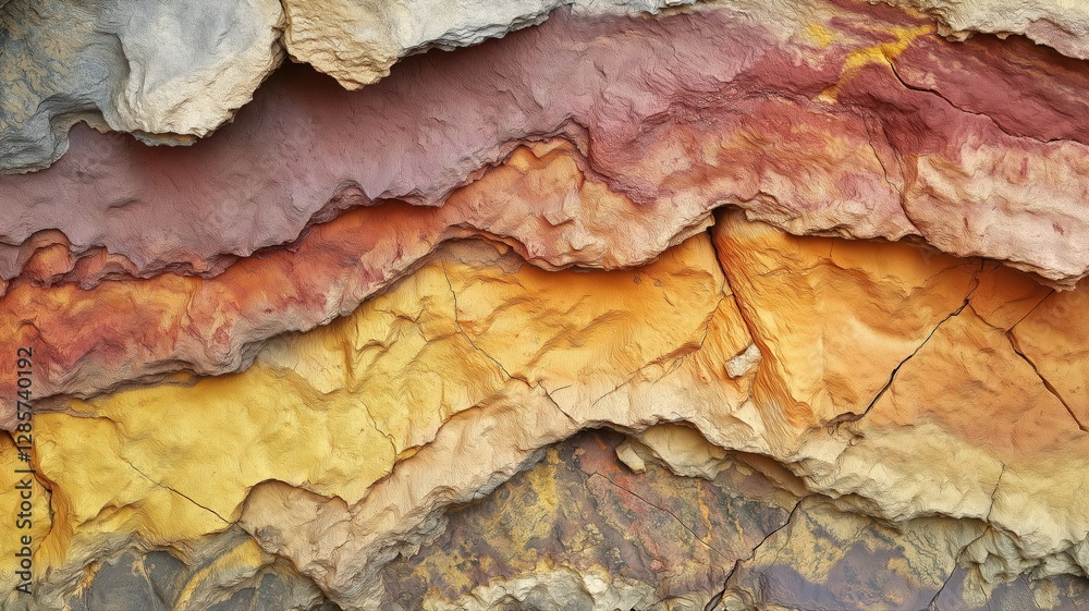 Naklejka premium Colorful earth texture background with layers of natural rock and soil in shades of brown