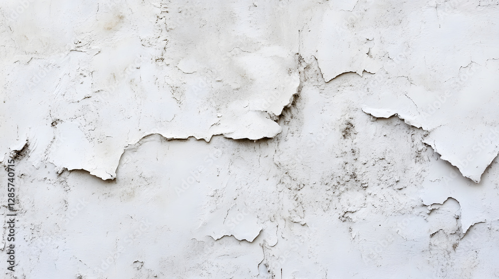 Obraz premium White Peeling Paint Texture on Old Wall for Vintage and Rustic Background Appearance : Generative AI