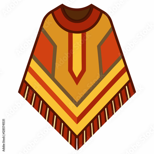 Minimal Poncho Vector Illustration on White Background
