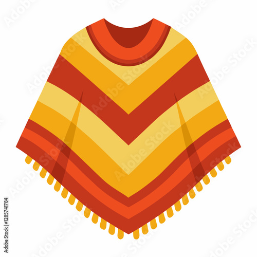 Minimal Poncho Vector Illustration on White Background