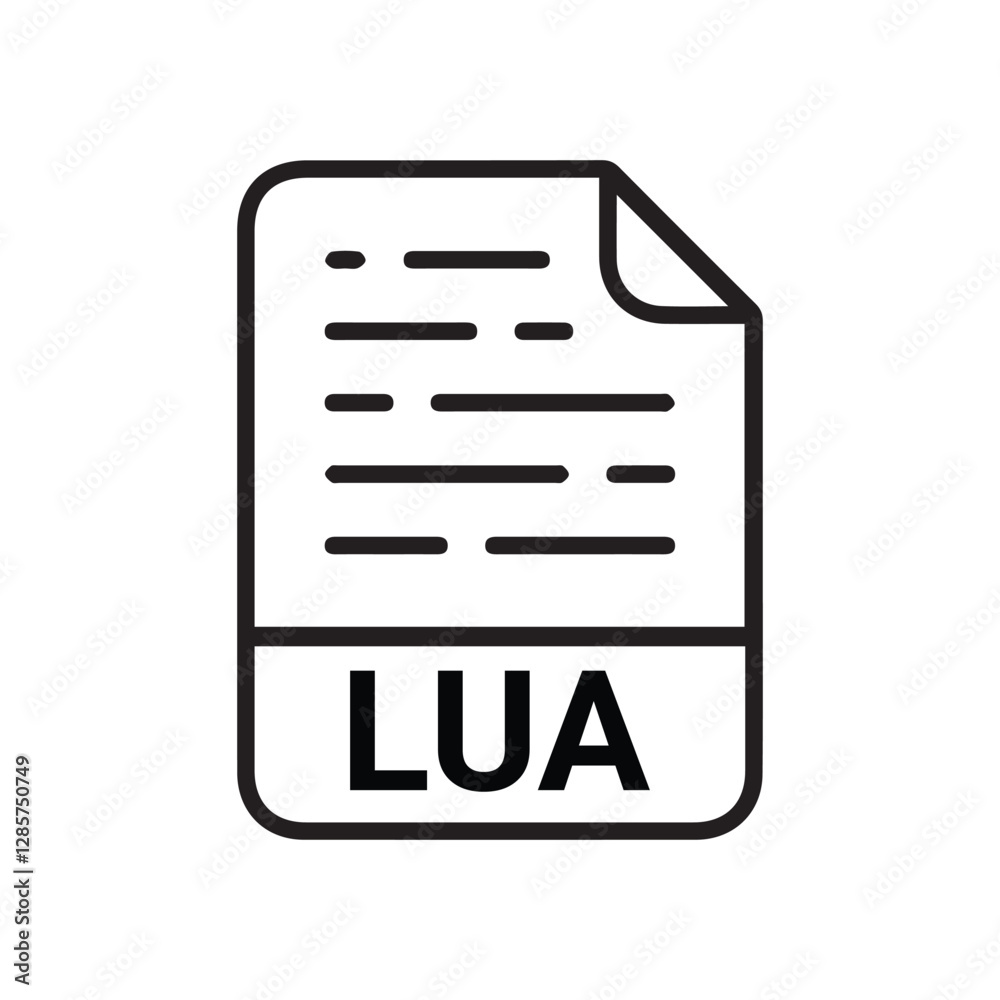 LUA File format icon  designed as a stock vector on white background