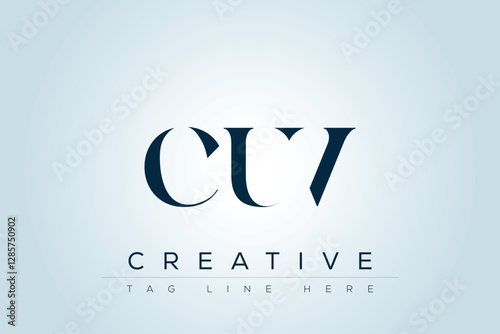 CUV abstract letter logo design. This logo is designed by three abstract letters. 