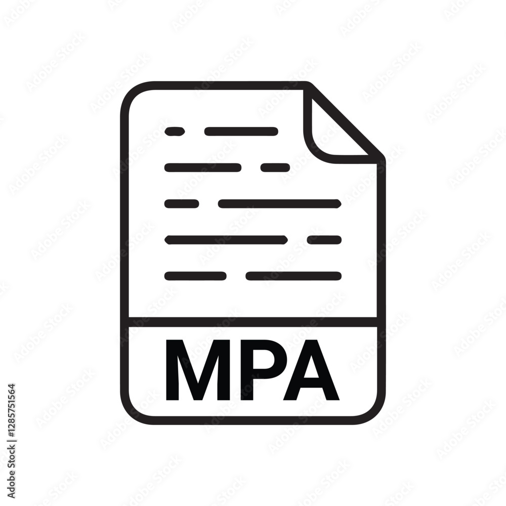 MPA File Format Icon. MPA extension filled icon. MPA File Format Icon. MPA extension filled icon.