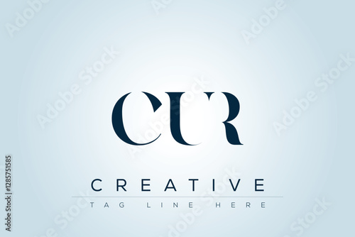 CUR abstract letter logo design. This logo is designed by three abstract letters. 