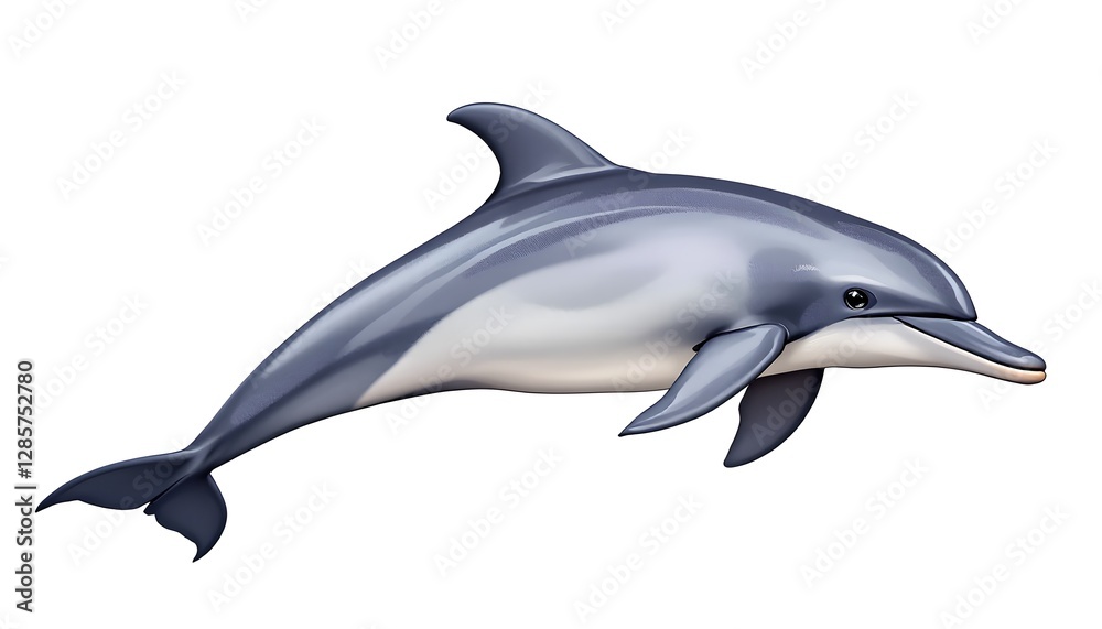 Fototapeta premium Dolphin Leaping Ocean Wildlife Animal Illustration