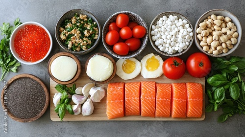 Nutrition Plans: An image of a balanced meal prepared according to a personalized nutrition plan, with an emphasis on healthy and delicious food.
