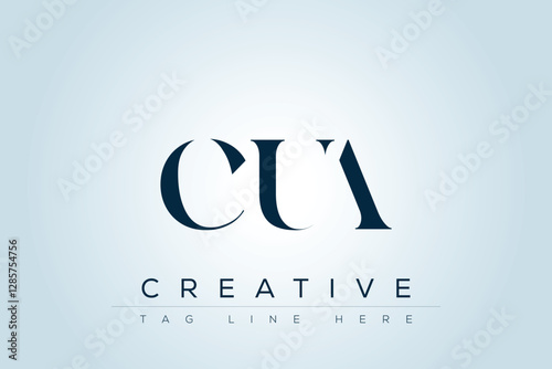 CUA abstract letter logo design. This logo is designed by three abstract letters. 