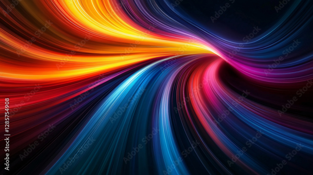 Obraz premium Vibrant Bright Neon Light Streaks 