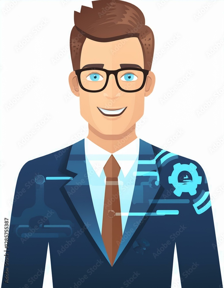 Hi tech business team, HUD interface