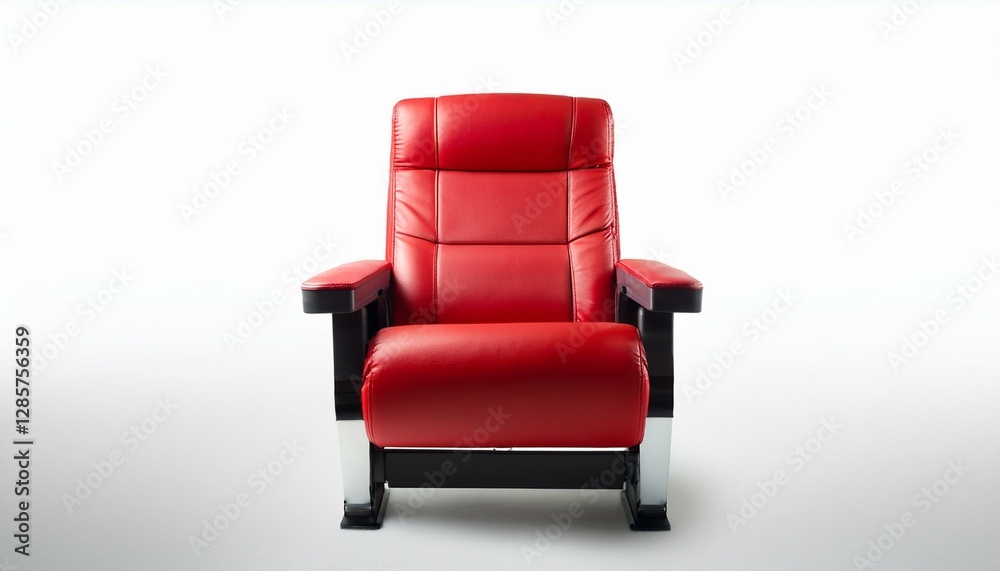 Obraz premium Red cinema chair on white background