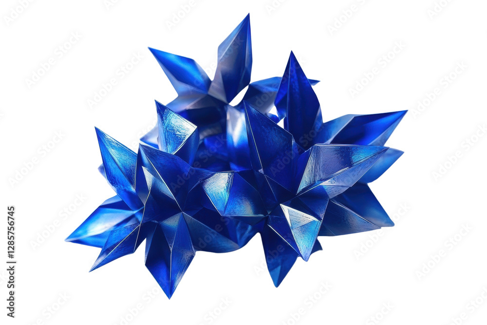 Blue geometric shapes, white isolate background Blue geometric shapes, white isolate background