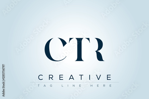 CTR abstract letter logo design. This logo is designed by three abstract letters. 