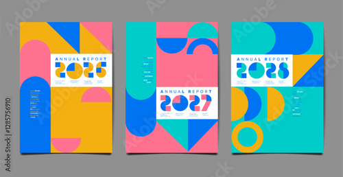 Annual Report, template layout design ,typography,  flat design background.