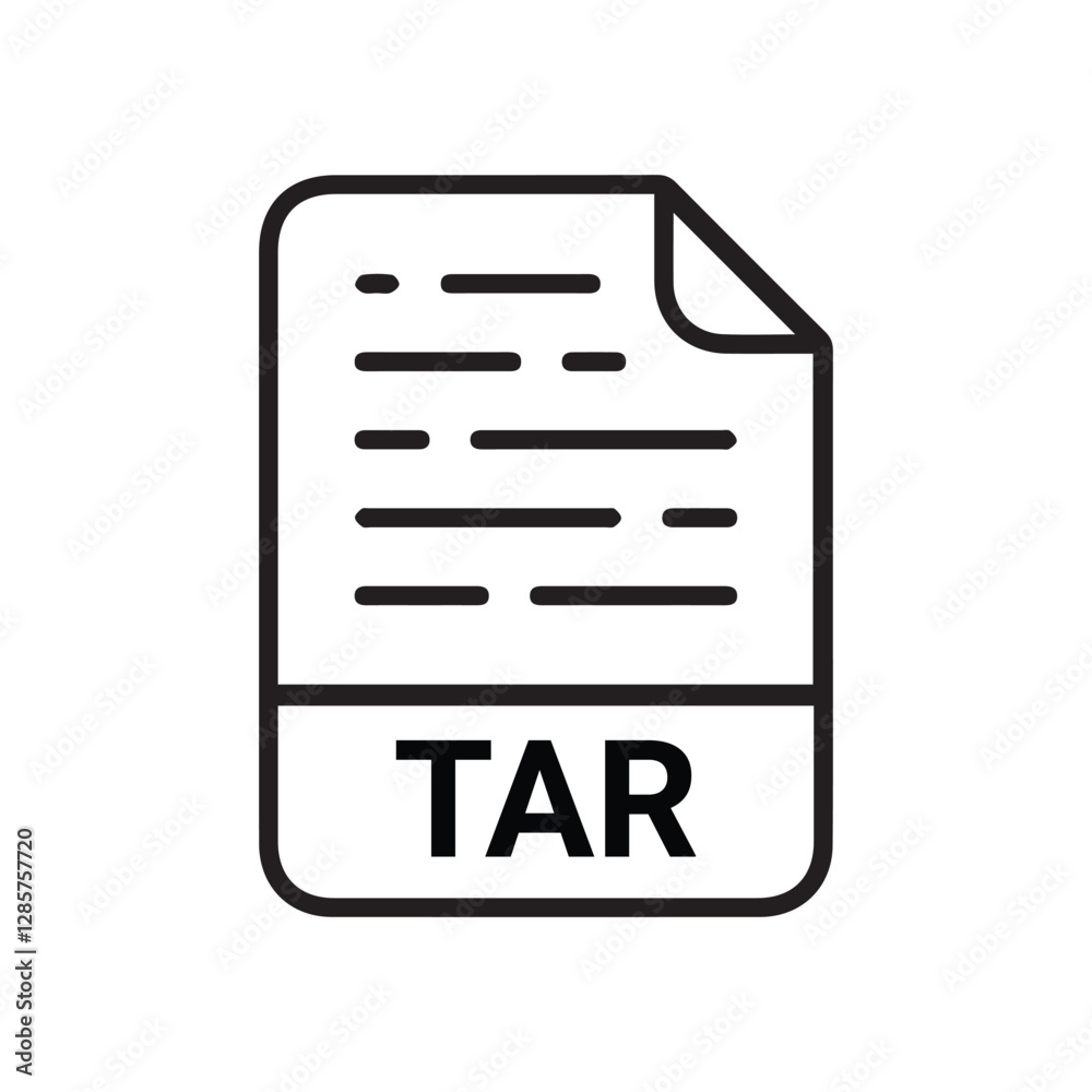 TAR line icon vector illustration isolated on white background TAR line icon vector illustration isolated on white background