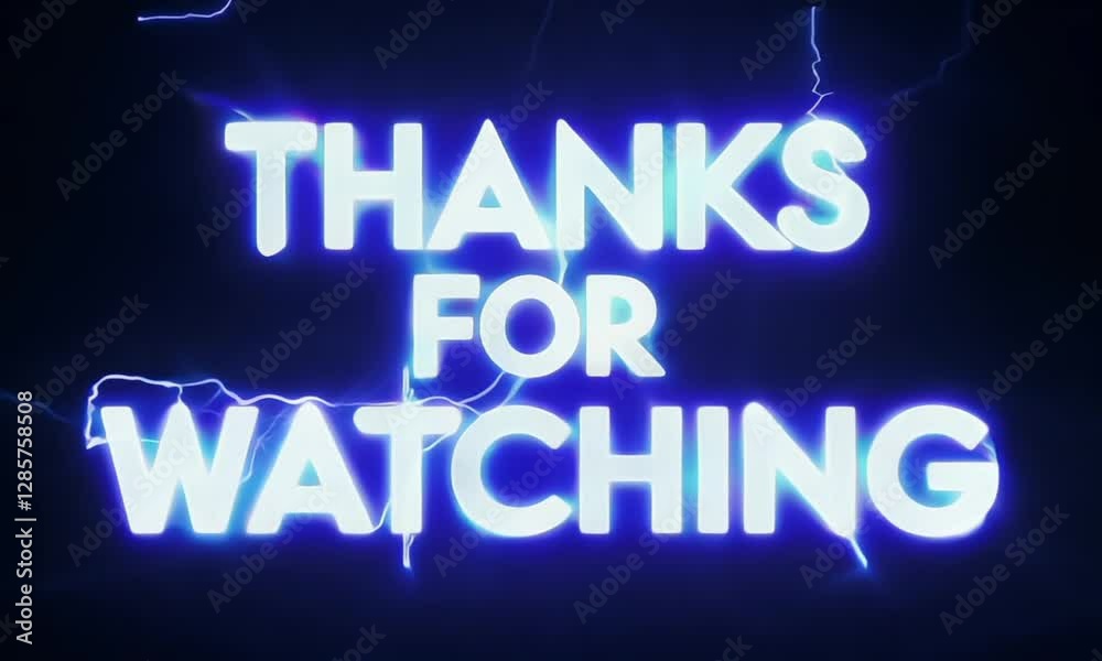 Electric Blue Thanks for Watching Typography Animation