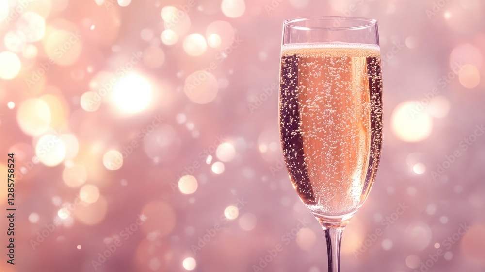 Elegant Champagne Toast in Rosy Hues Celebrating Special Moments