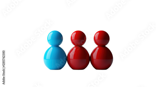 Colorful game pieces on a white background