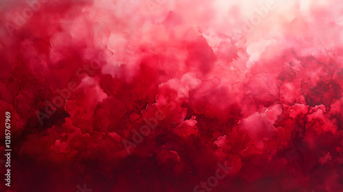 Vibrant Abstract Acrylic Painting in Red and Orange Hues