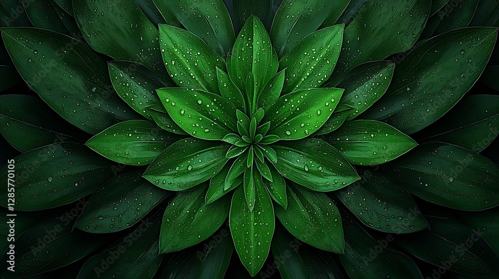 Fototapeta premium Lush Green Leaves: A Close-Up Botanical Image AI Generated