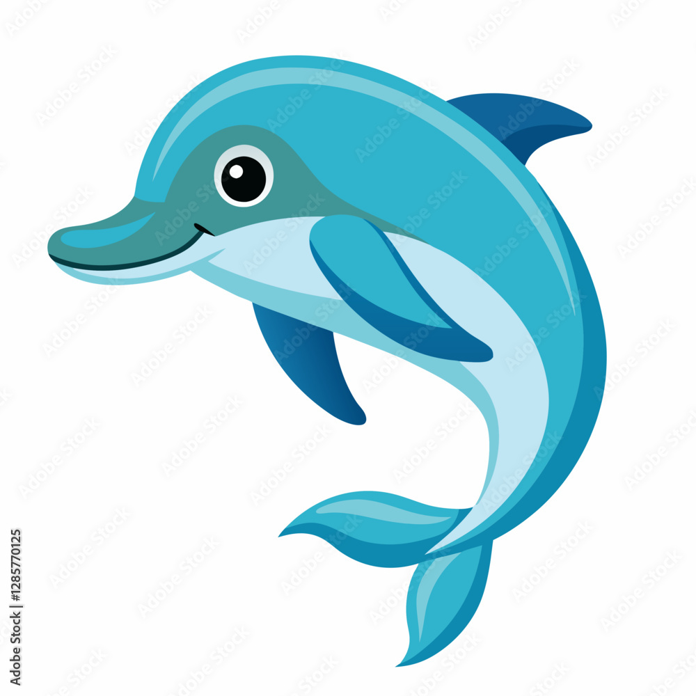 Minimalist Amazon River Dolphin Vector on White Background Minimalist Amazon River Dolphin Vector on White Background