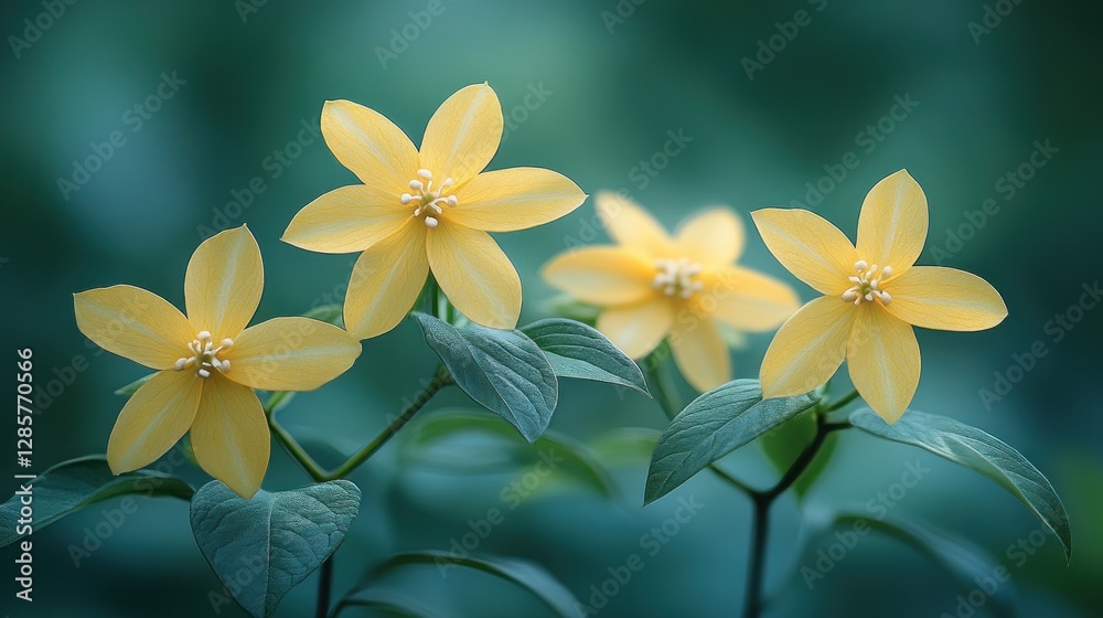 Fototapeta premium Delicate Yellow Flowers in Forest