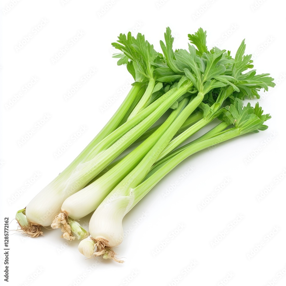 Ultra Quality Picture of a Photo Scallion, Isolated on a White Background Ultra Quality Picture of a Photo Scallion, Isolated on a White Background