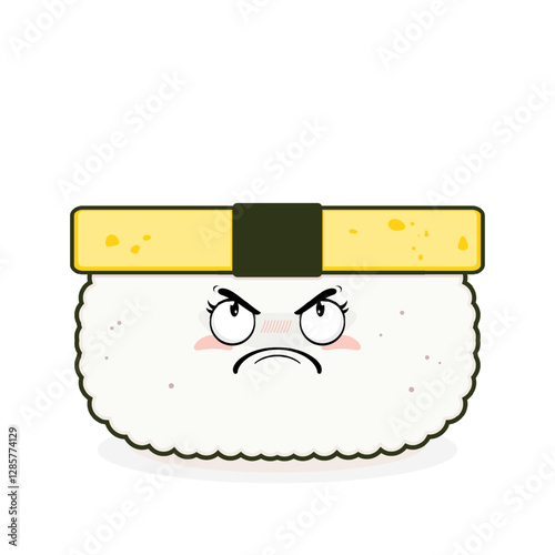 tamago sushi angry face cartoon cute