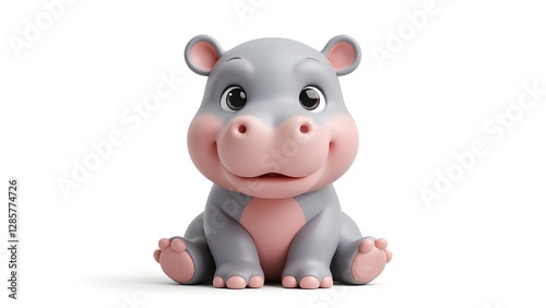Cute cartoon hippo
