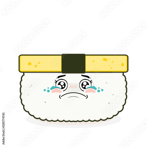 tamago sushi crying face cartoon cute