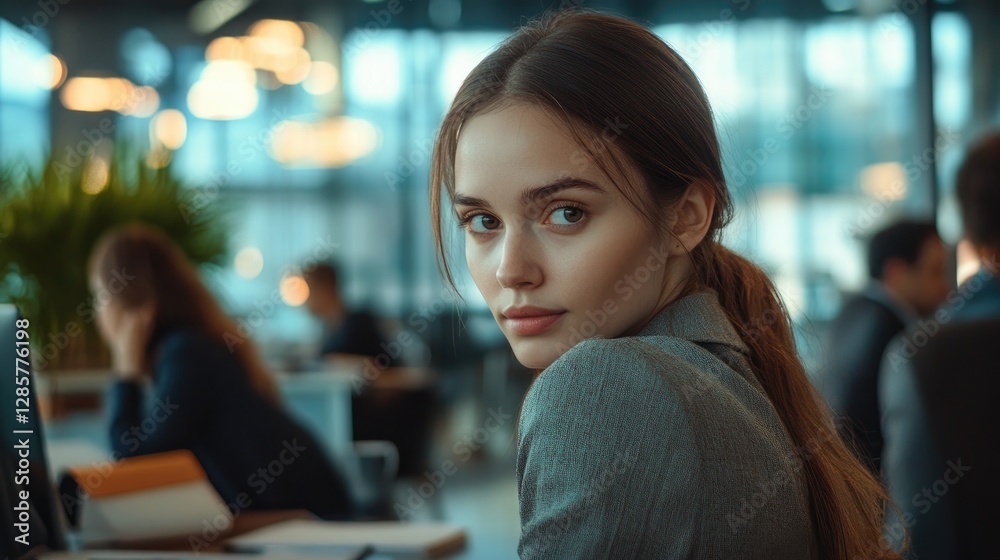 Fototapeta premium Portrait of a Young Businesswoman in a Modern Office
