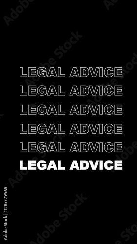 Legal Advice Text Glow Animation 4K Video, Text Motion 