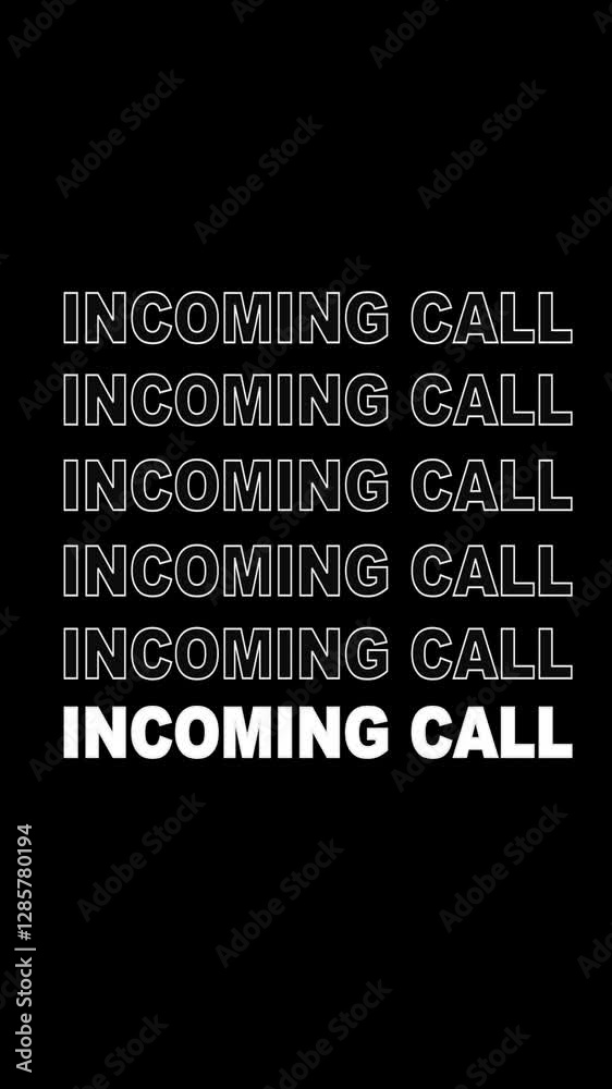 Incoming Call Text Glow Animation 4K Video, Text Motion 
