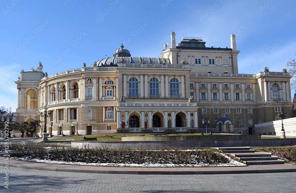 Fototapeta premium Facade of the Odessa Opera House
