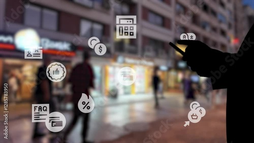 Omni channel technology of online retail business method. Multichannel marketing on social media network platform offer service of internet payment channel, online retail shopping and omni digital app